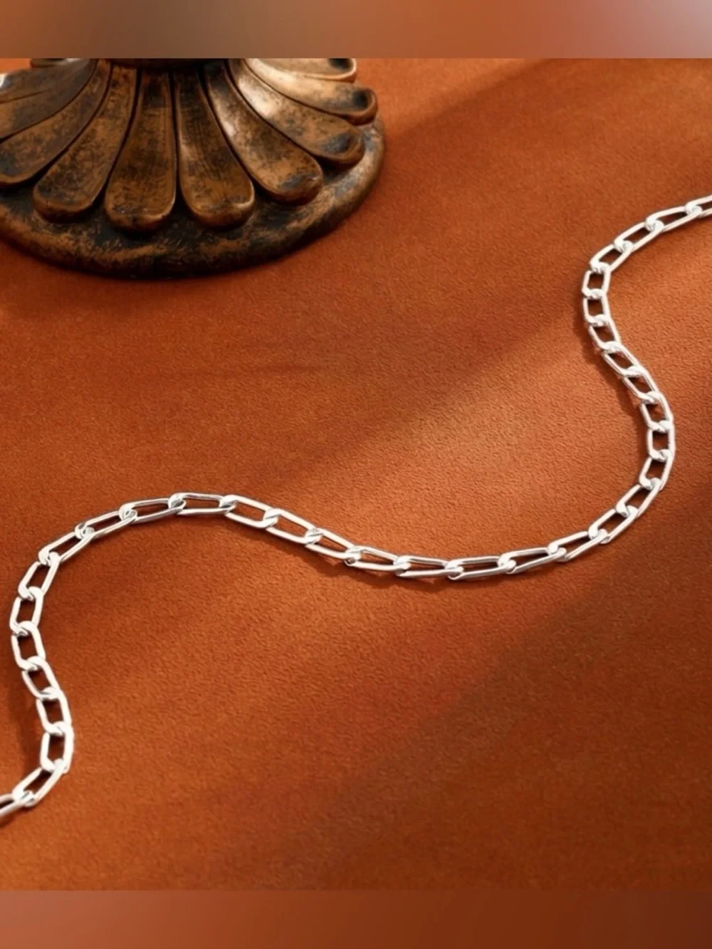 #19 Gold Plated Paperclip Link Chain Necklace - Picture 2 of 2